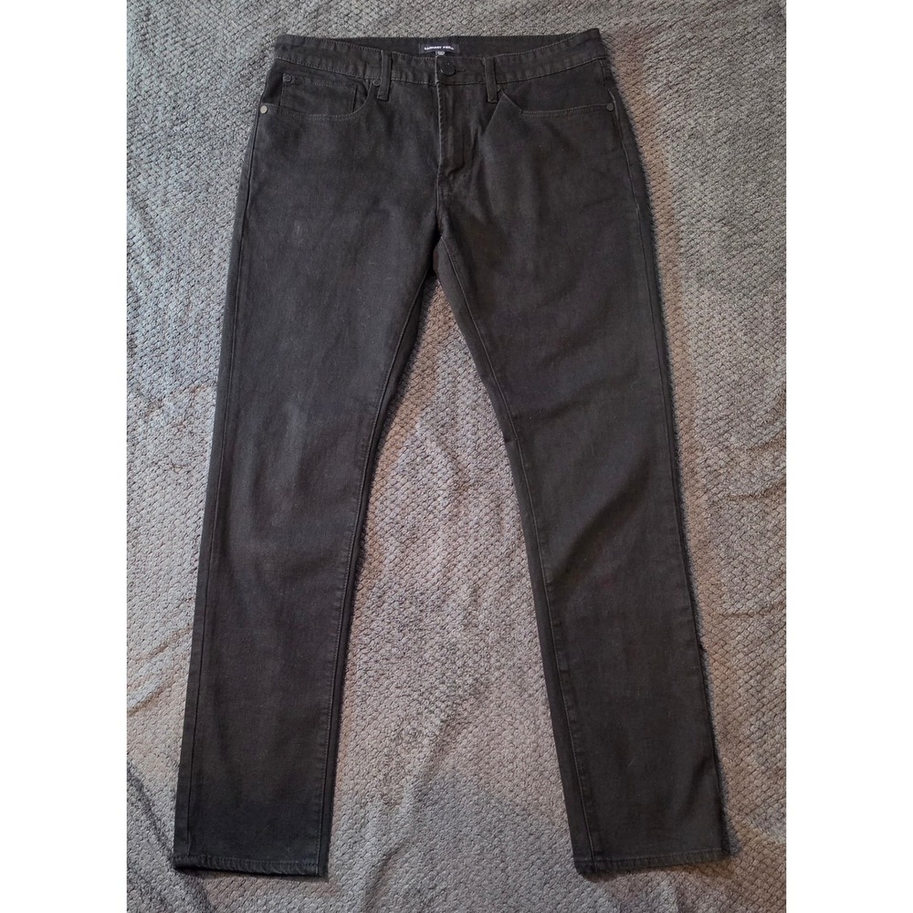 Zachary Prell Mens Straight Leg Jeans 34x32 Dark Charcoal Black Stretch Denim